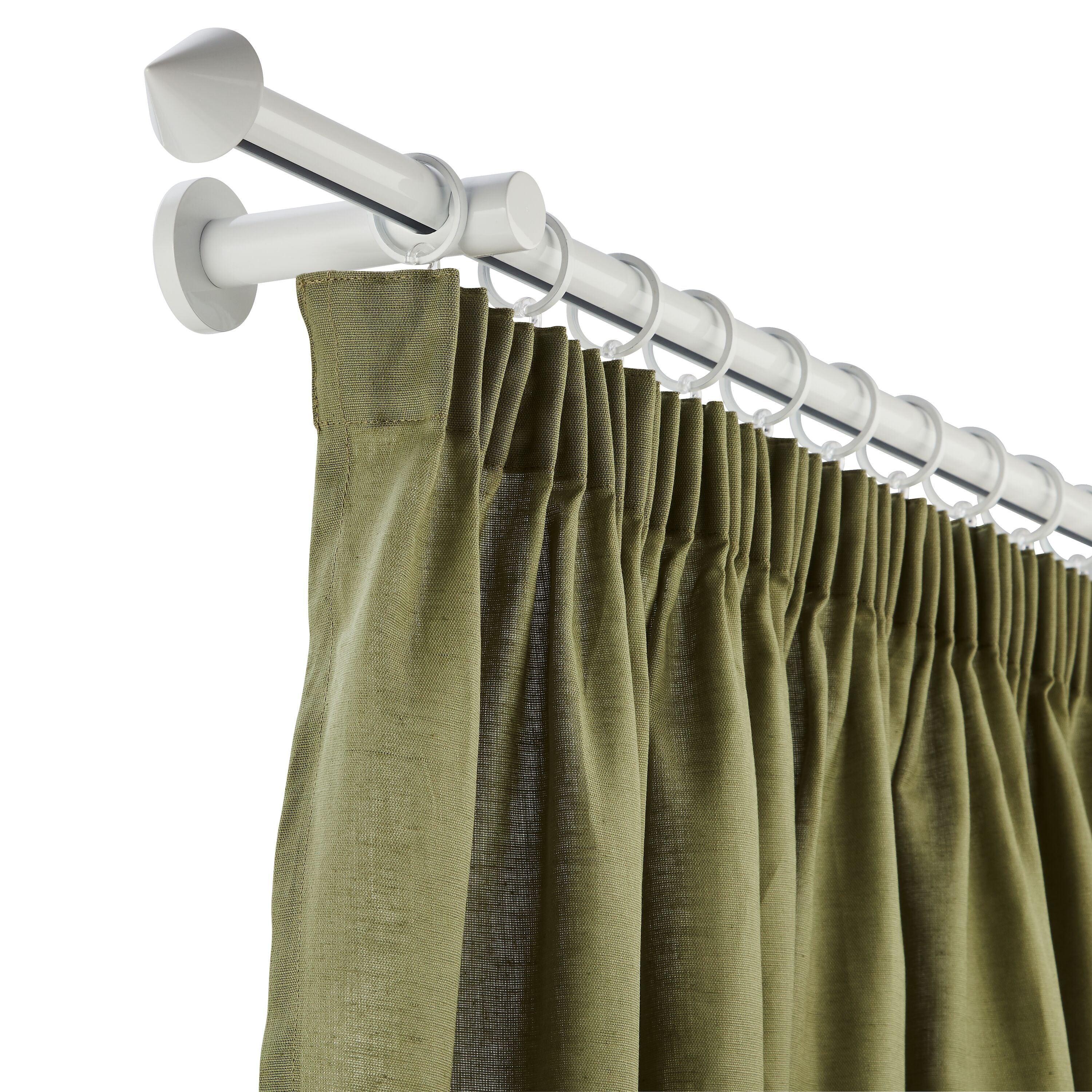 WEISS Vorhangstange mit Innenlauf - Weiss / B: 200.0 cm
