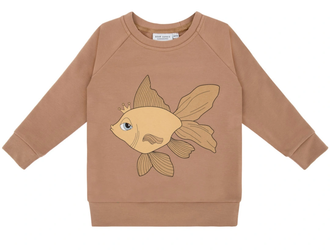 Sweatshirt GOLDFISH AOP in brown