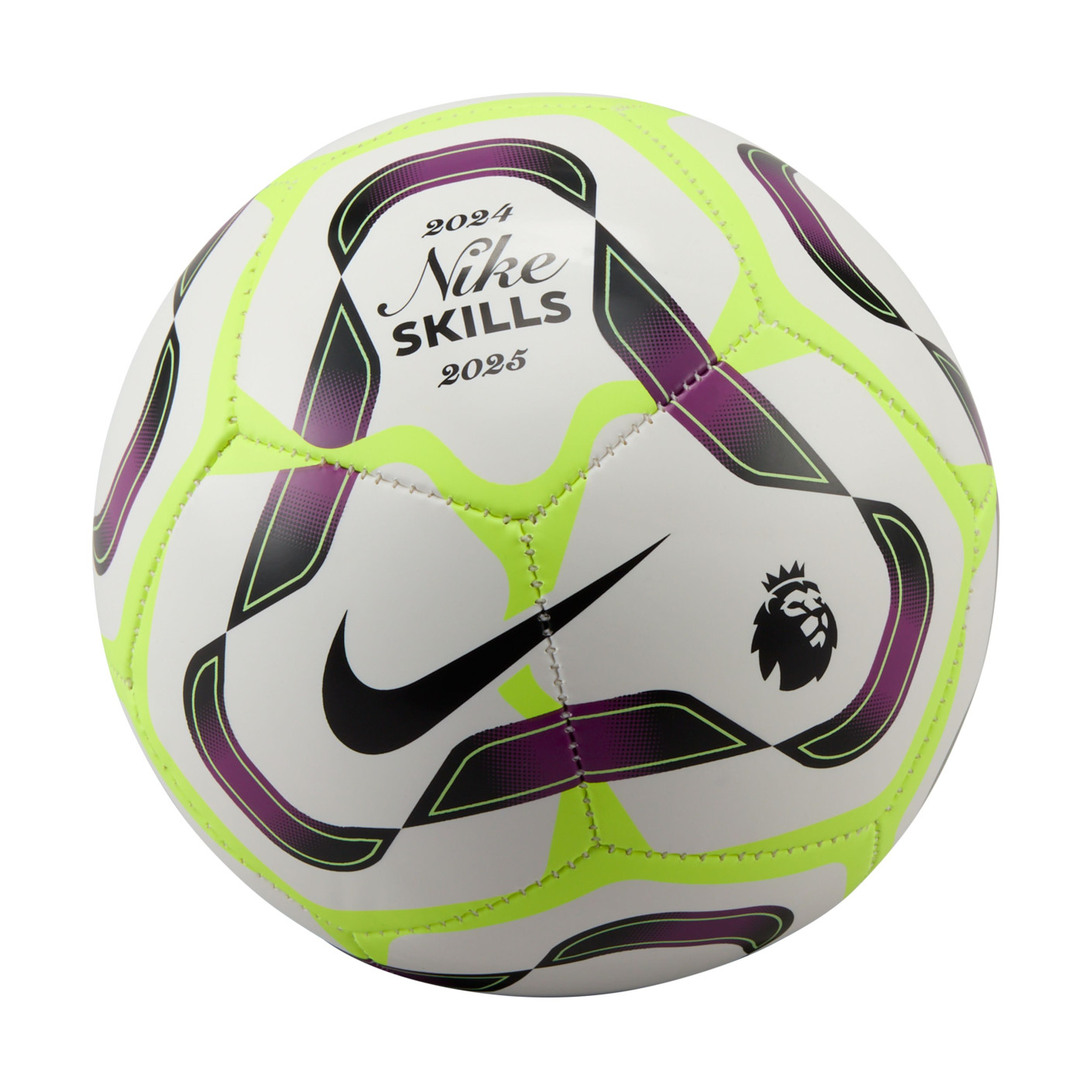 Nike Premier League Skills Mini Voetbal Maat 1 2024-2025 Wit Neongeel Zwart