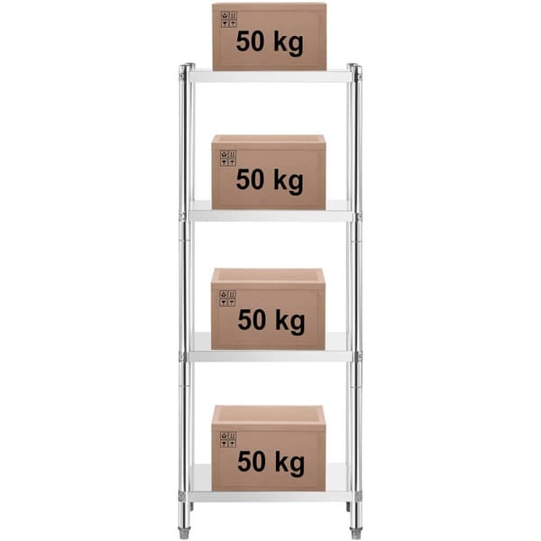 Catering lagerhylle i metall opptil 200 kg 70 x 40 x 180 cm