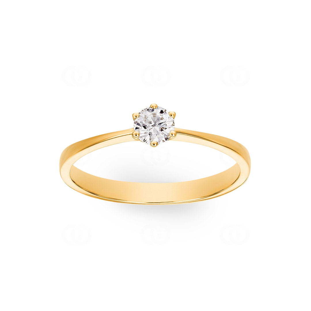Verlobungsring 750/18 K Gelbgold mit Diamant 0.25 ct H/si