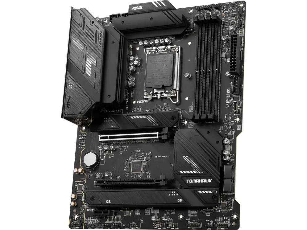 MSI MAG B760 TOMAHAWK WIFI - Bundkort - ATX - LGA1700 sokkel - B760 Chipset - USB 3.2 Gen 1, USB 3.2 Gen 2, USB-C 3.2 Gen2, USB-C 3.2 Gen 2x2 - 2.5 Gigabit LAN, Wi-Fi 6E, Bluetooth - onboard grafik (CPU påkrævet) - HD Audio (8-kanaler)