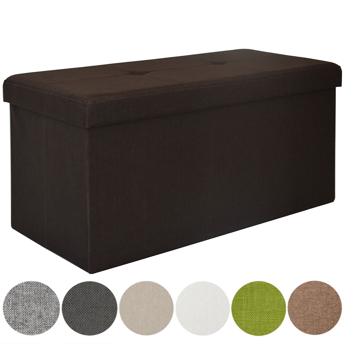Faltbare Sitzbank 76x38x38 cm inkl. Trennwand Sitztruhe 80L Polsterbank Dunkelbraun