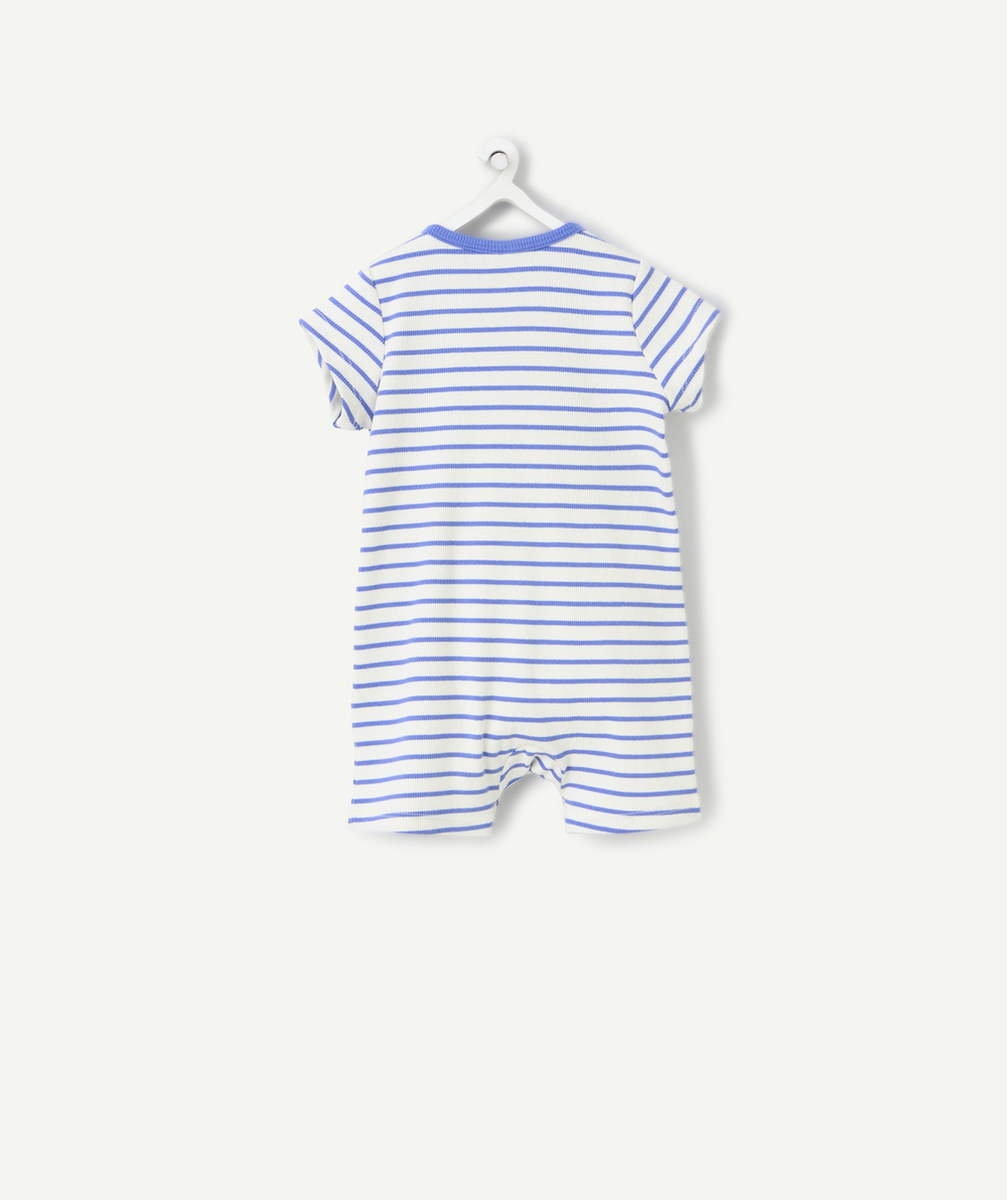 dors bien bébé léger en coton bio à rayures bleues