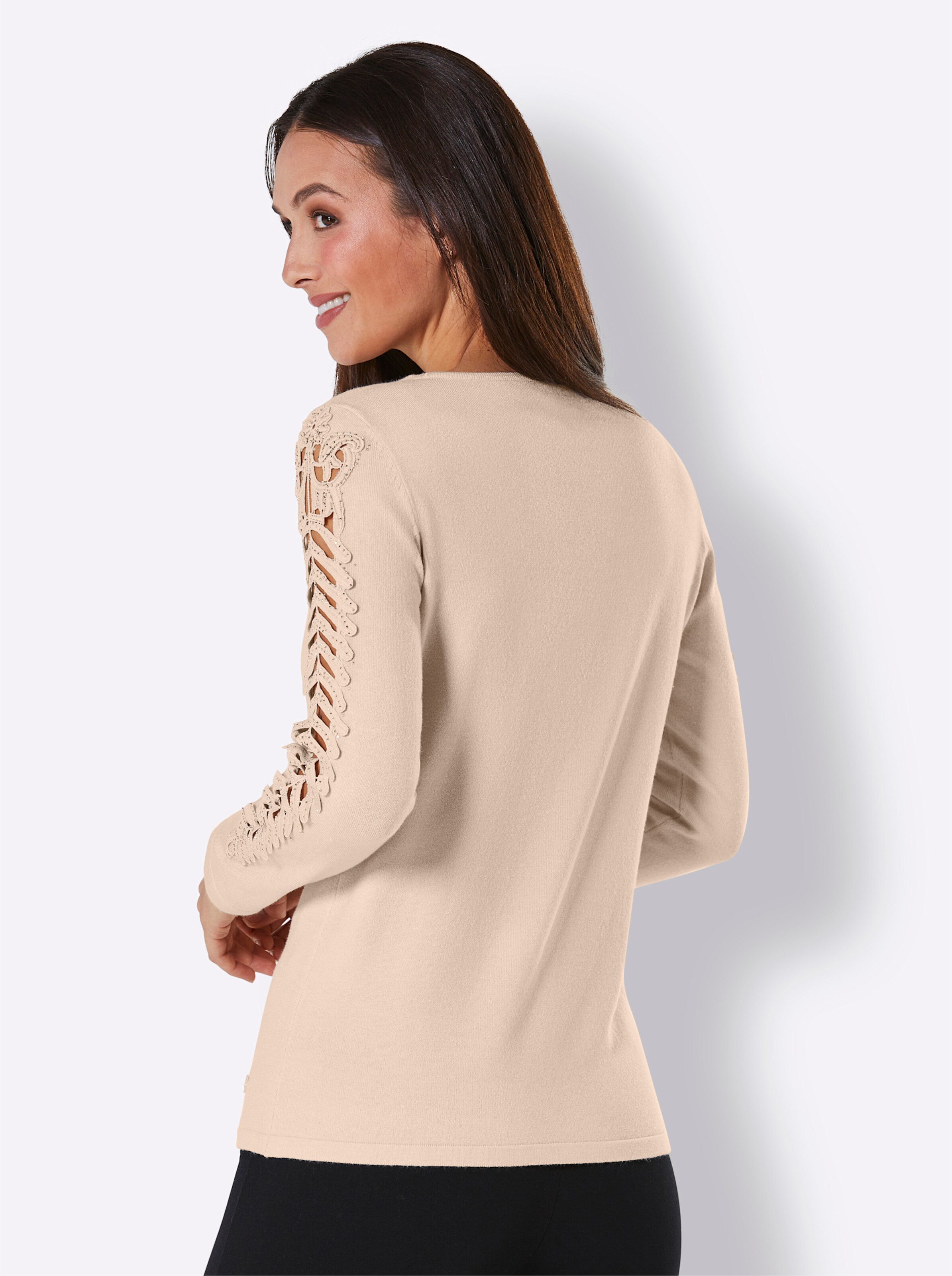 CREATION L PREMIUM Modal-Polyamid-Pullover in elfenbein