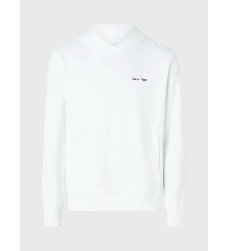 Moletom com capuz Calvin Klein em poliéster reciclado, branco