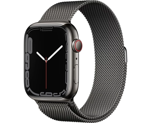 Apple  Watch Series 7 GPS   Cellular, 45mm Graphite Stainless Steel Case with Graphite Milanese Loop