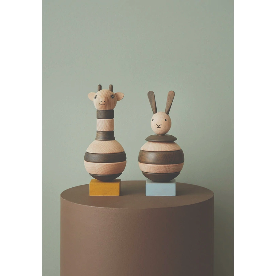 OYOY Holzspielzeug Wooden Stacking Giraffe nature dark