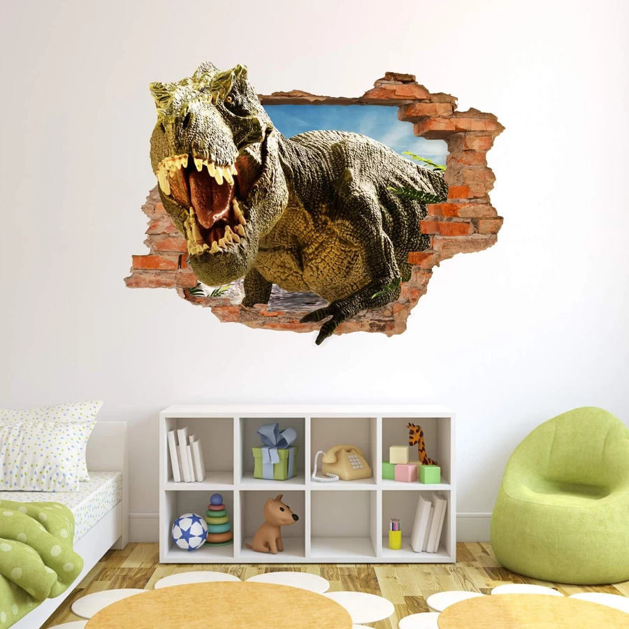 Nikima Wandtattoo 116 T-Rex - Loch in der Wand in 6 vers. Größen bunt