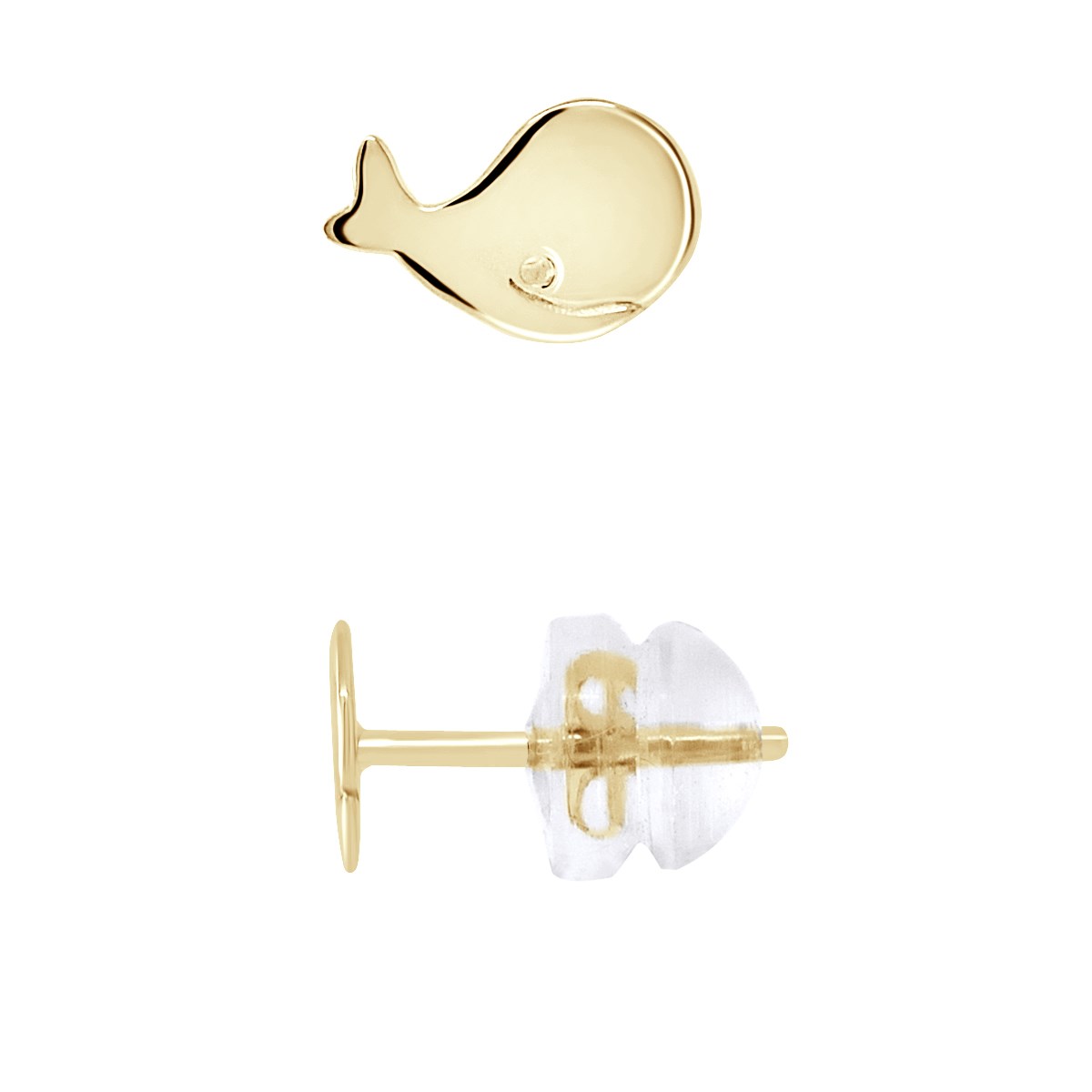 Boucles d'Oreilles BALEINE - Or Jaune