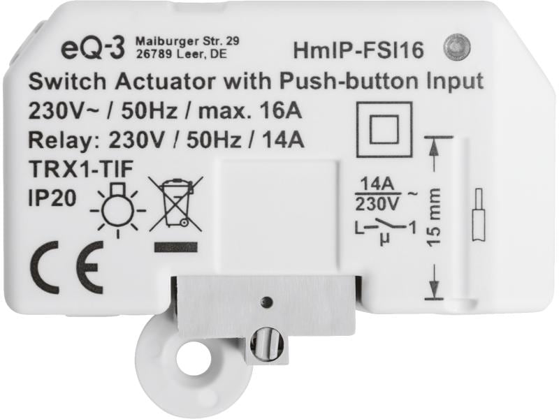 Homematic IP Smart Home Funk-Schaltaktor mit Tastereingang Unterputz Schaltaktor – HmIP-FSI16