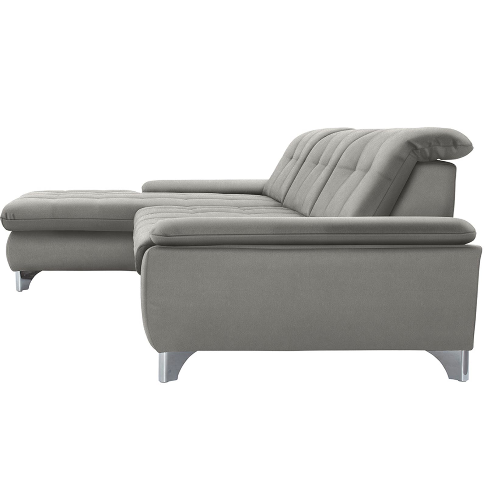 polsterpower Ecksofa - Belle silver - Basismodell - Recamiere links