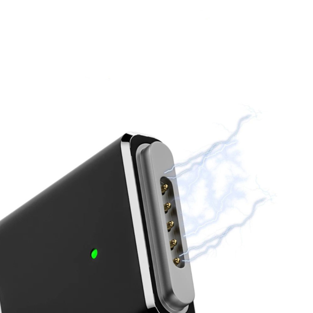 MagSafe 3 auf USB C (w) Aluminium Lade Adapter für MacBook Pro / Air (PD/100W) - Silber