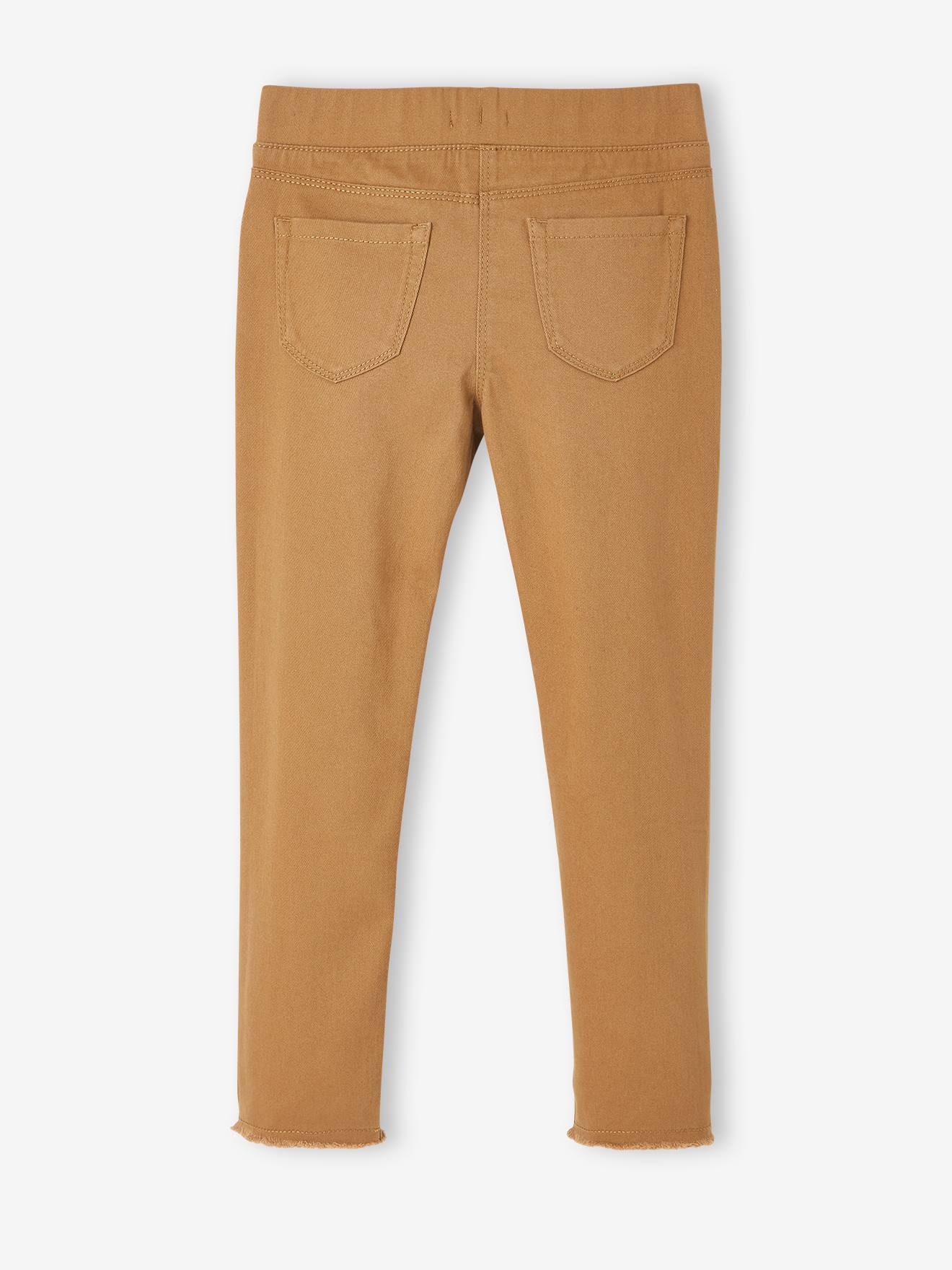 Calças legging coloridas para meninas, cor marrom claro lisa