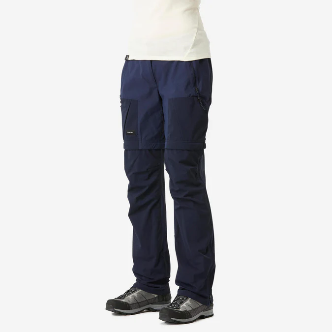 Decathlon Forclaz - Calça de caminhada modular 2 em 1 Forclaz MT500 para mulheres