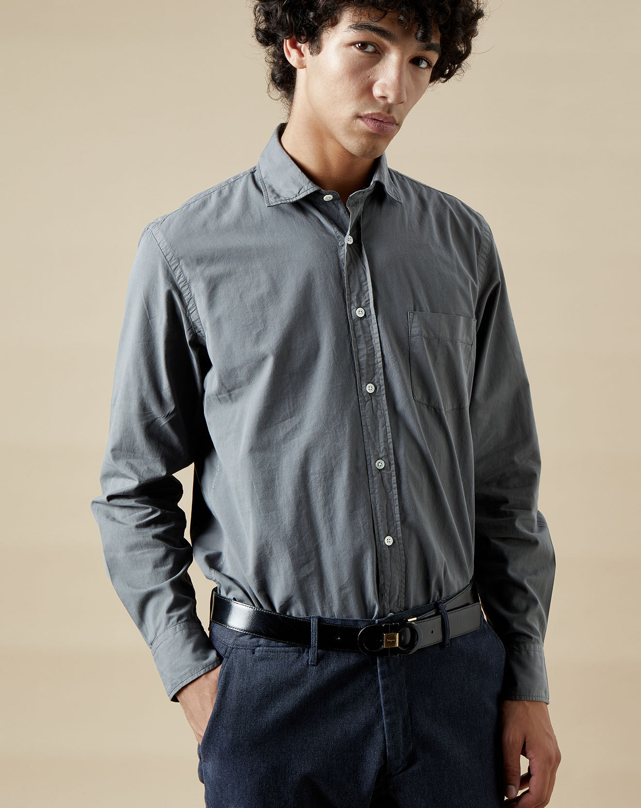 Hartford Chemise regular Paul Pat graphite