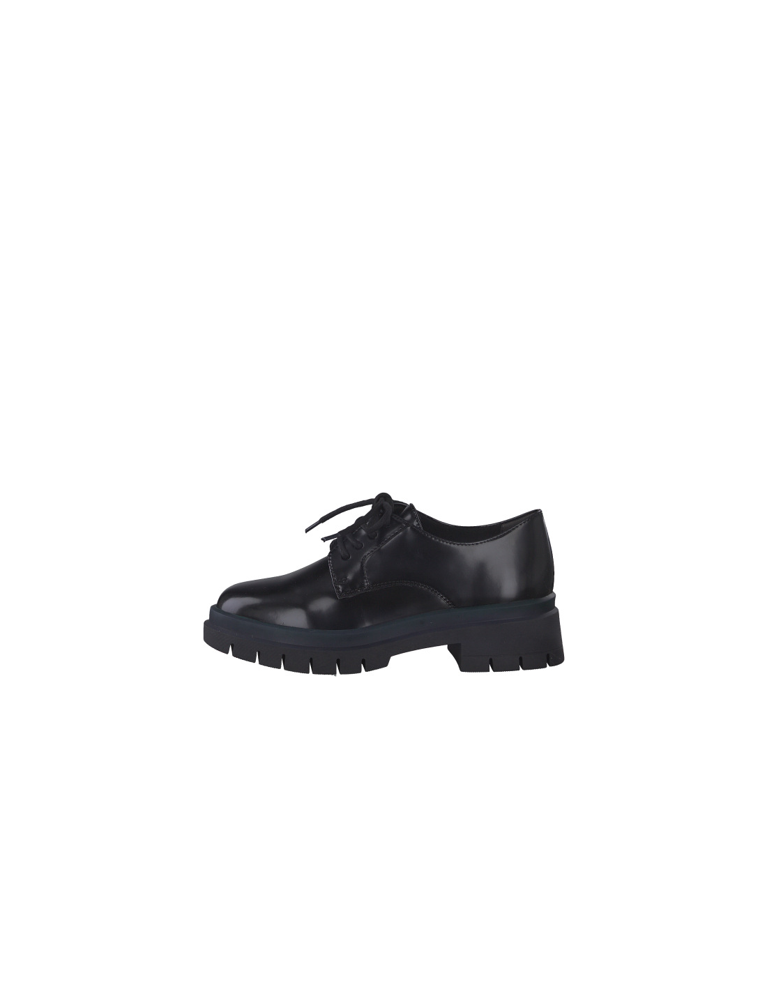 tamaris derby femme 23726-29 026 cuir noir vernis