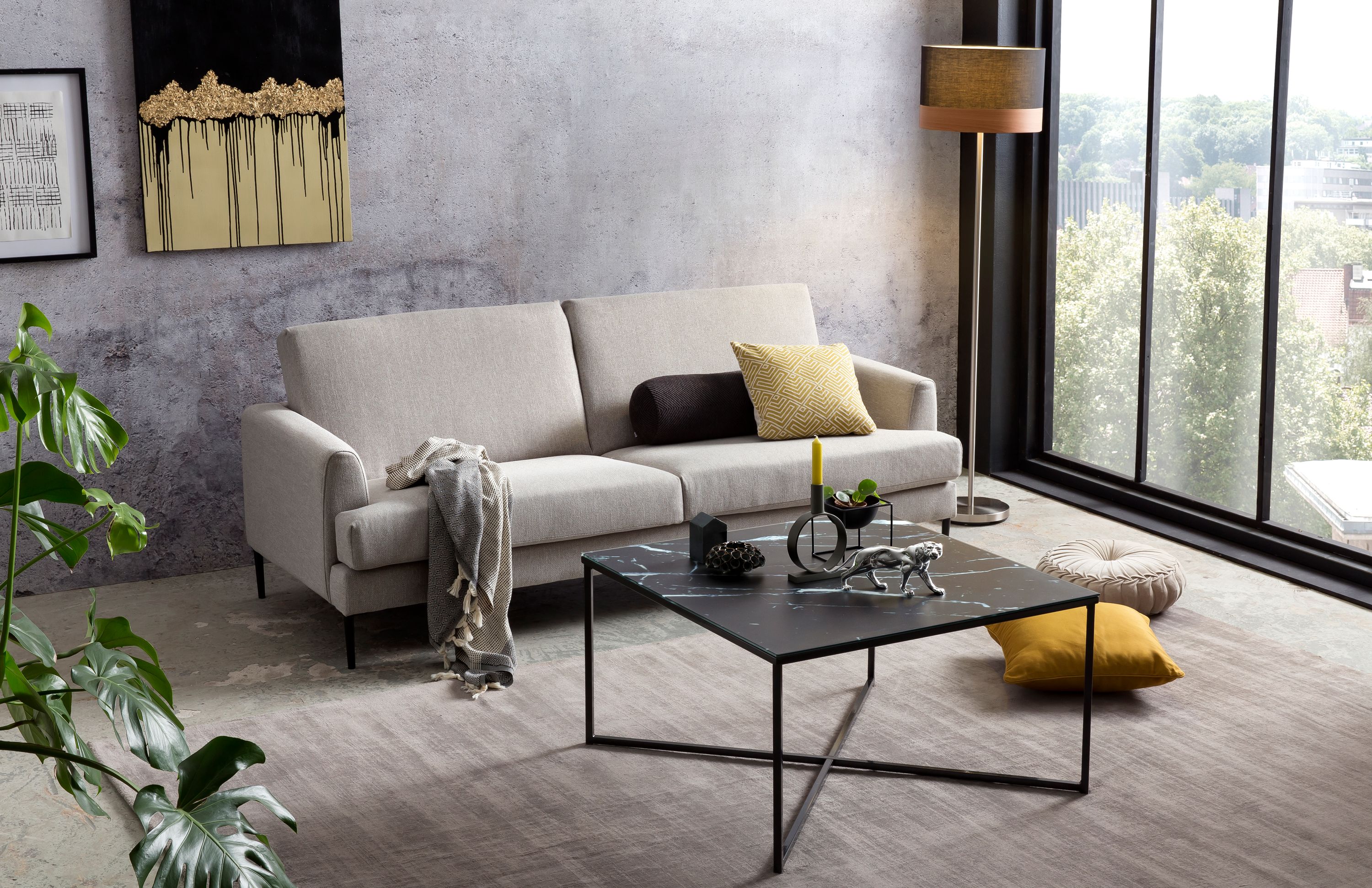 Couchtisch 80x80 Marmor Optik Glastisch Sofatisch Beistelltisch Wohnzimmer Tisch
