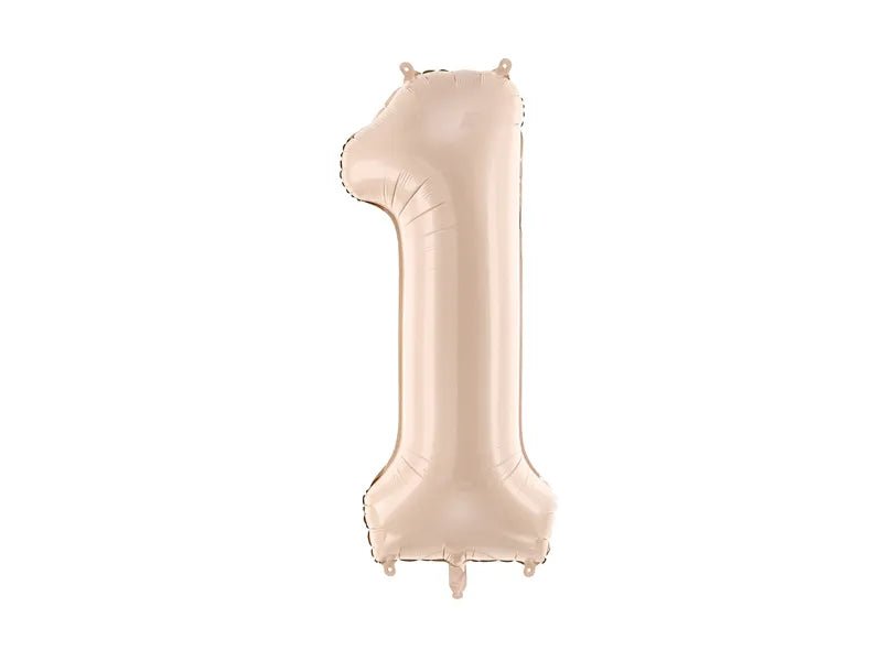 1 Jaar Cijfer Ballon Beige 72cm