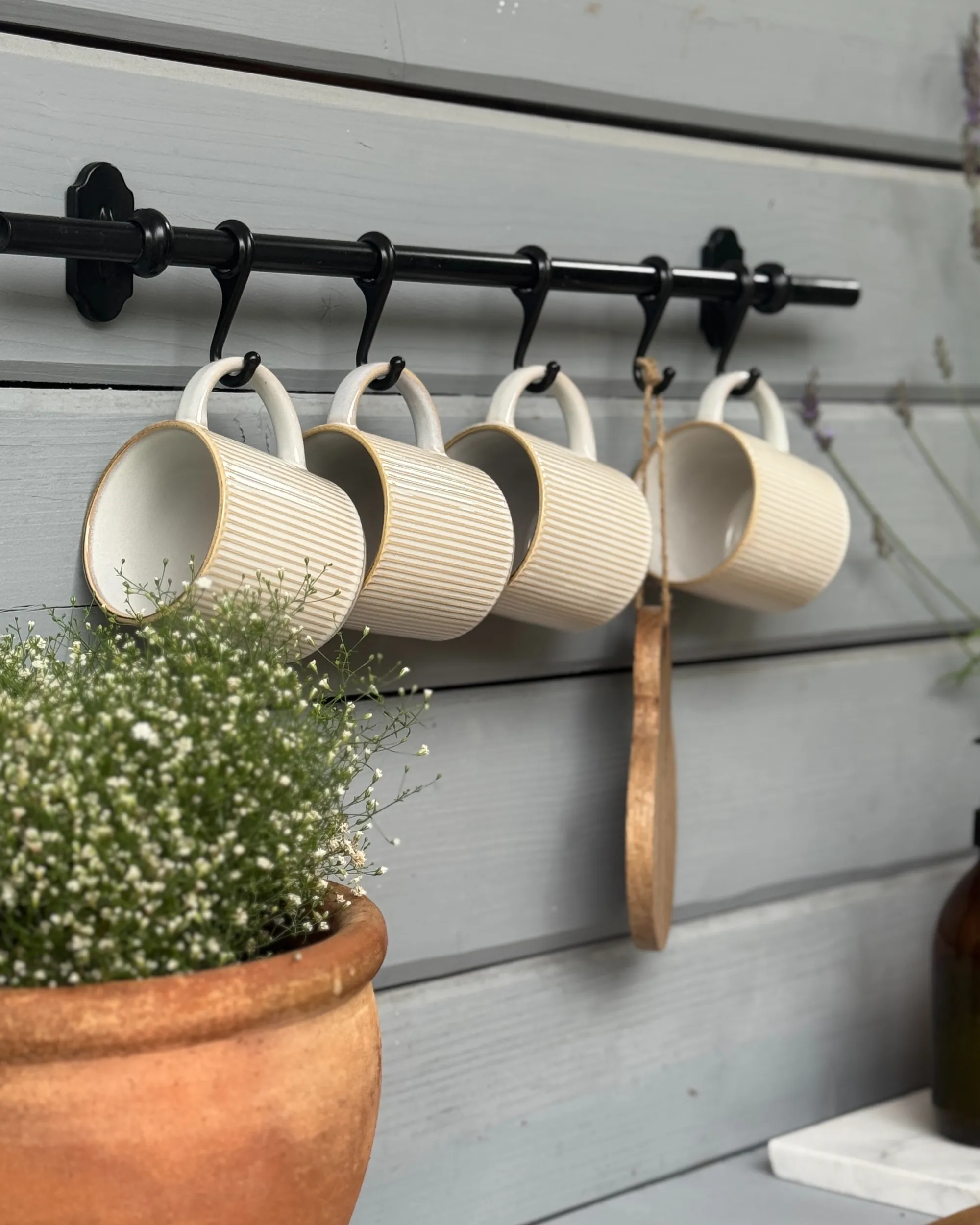 Set van 4 mokken MUGWORT Steengoed Lichtbeige