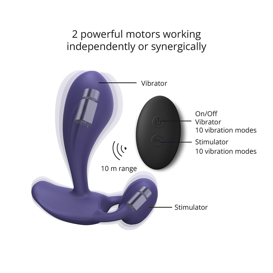 Vibromasseur télécommandé - Wiity - Violet - 10 modes