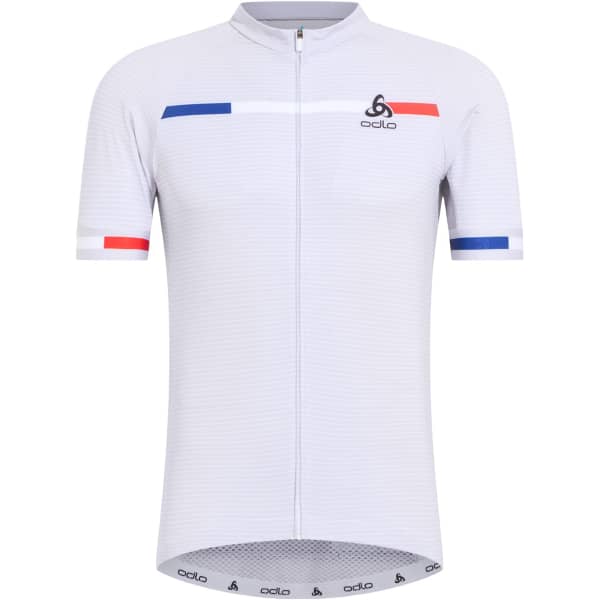 Maillot vélo ODLO PERFORMANCE AERO S/S JERSEY CUSTOMIZED FRANCE CUSTOMIZED FRANCE WHITE SS24