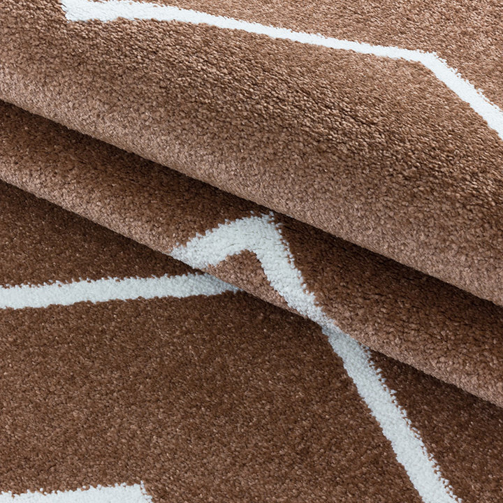 Laagpolig vloerkleed - Smoothly Weave Bruin/Wit