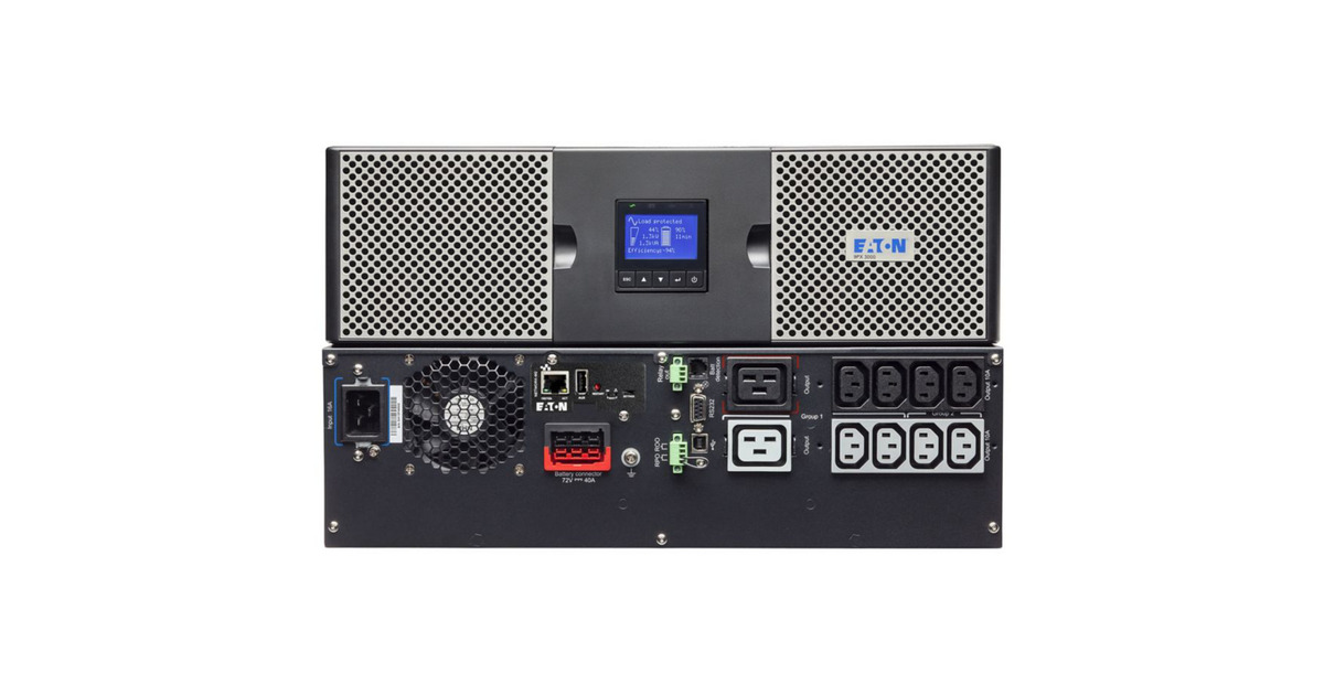 Eaton Power Quality9PX UPS Netpack (9PX3000IRTN) ups  (Zwart/zilver, 8x C13, 2x C19, USB incl. Netwerkkaart)