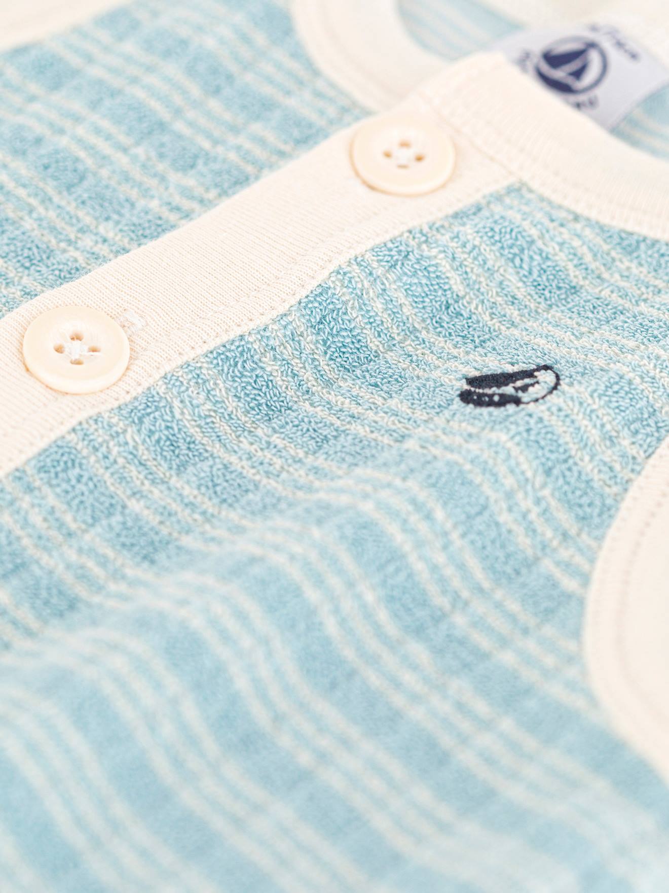 Macacão PETIT BATEAU verde de algodão orgânico