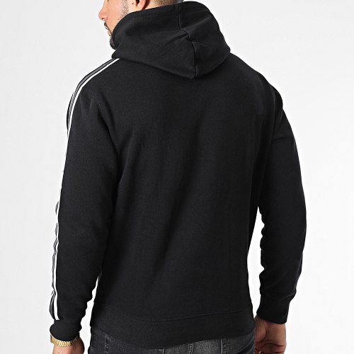 Sweat Capuche A Bandes 217842 Noir