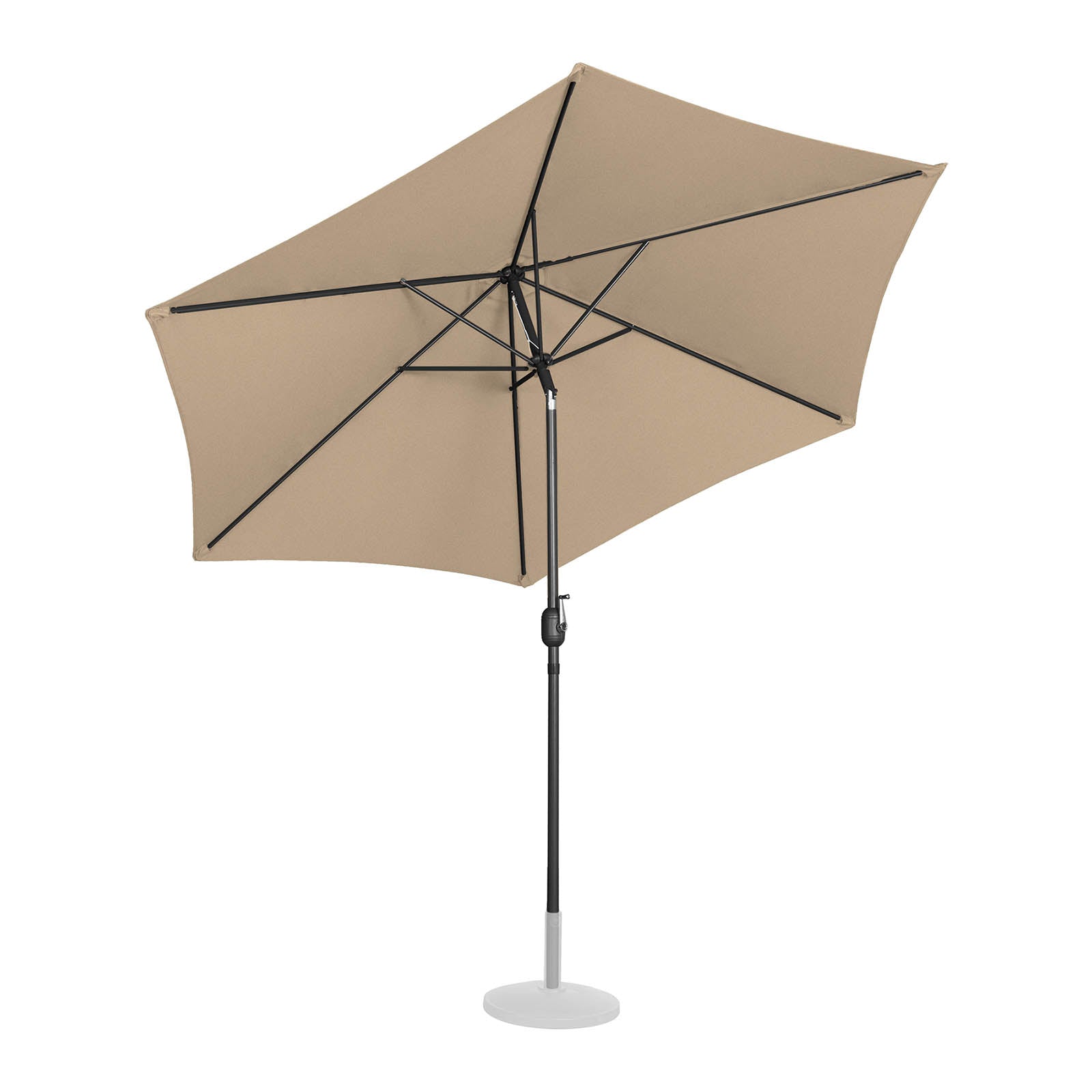Parasol de terrasse hexagonal diamètre 300 cm inclinable taupe