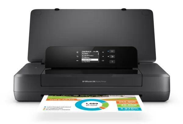 HP Officejet 200 Mobile Printer - Printer - farve - blækprinter - A4/Legal - 1200 x 1200 dpi - op til 20 spm (mono) / op til 19 spm (farve) - kapacitet: 50 ark - USB 2.0, USB vært, Wi-Fi