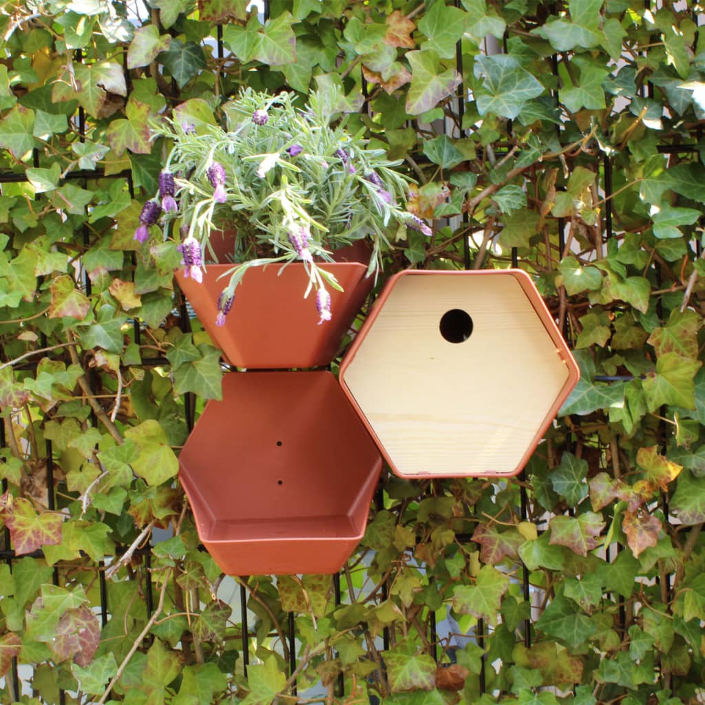 Maison à oiseaux hive 1 19x23x20 cm trou rond marron