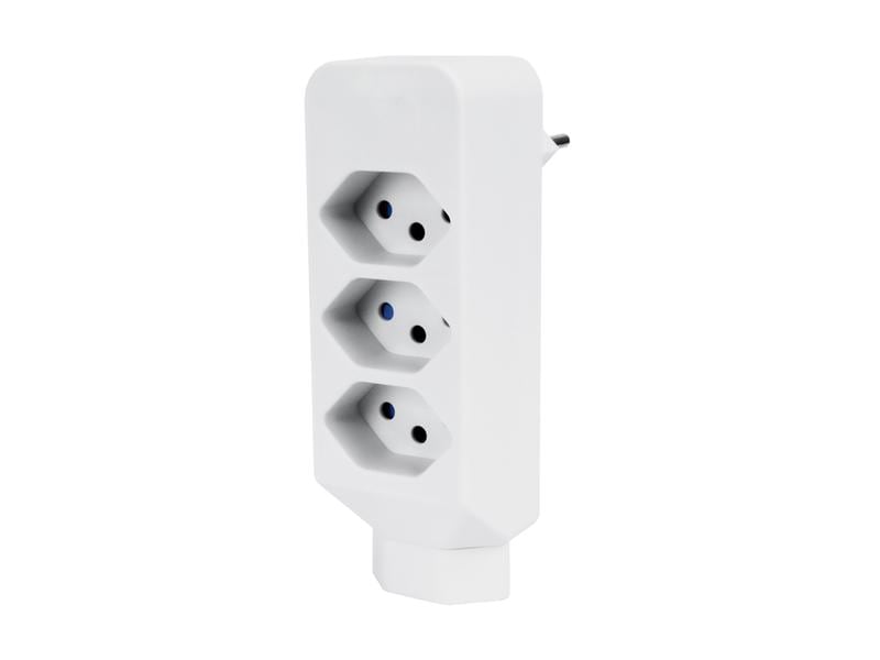 STEFFEN Mehrfachadapter 3   1x T13, Weiss Mehrfachstecker 3x T13   1x T13 (unten) mit erhöhtem Berührungsschutz, Weiss