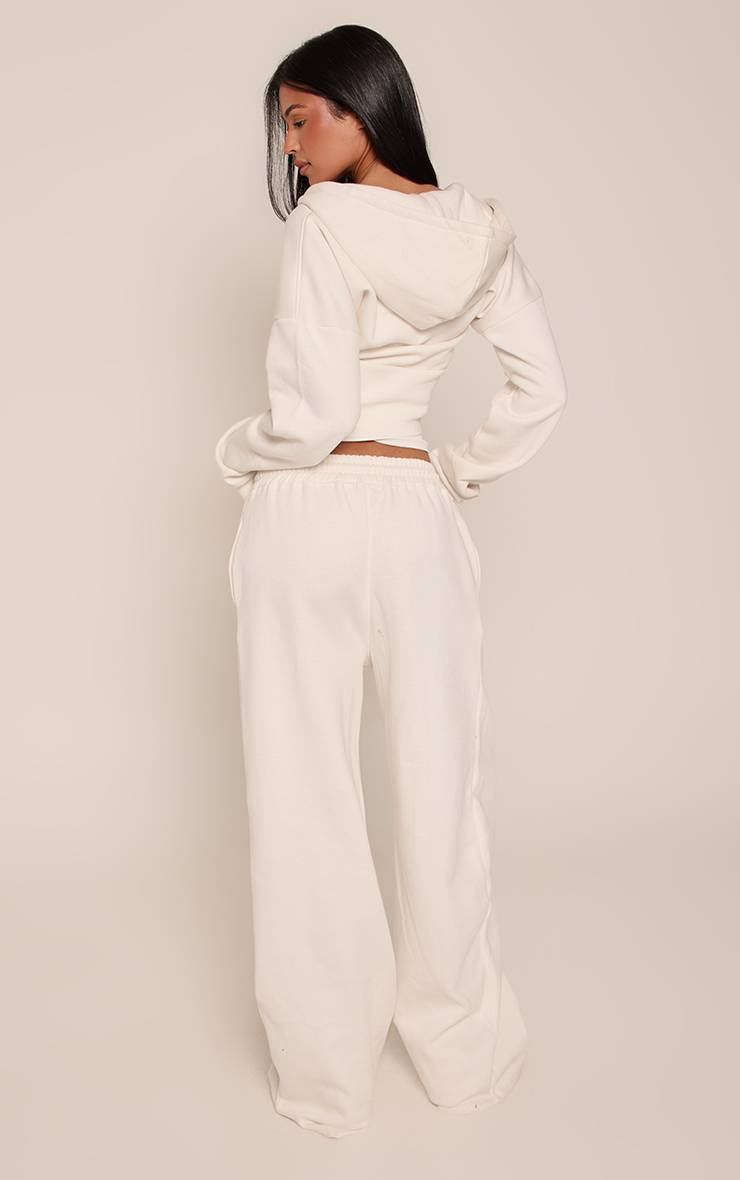 Crème Jogging Taille Haute Coupe Large Pour Grande Taille