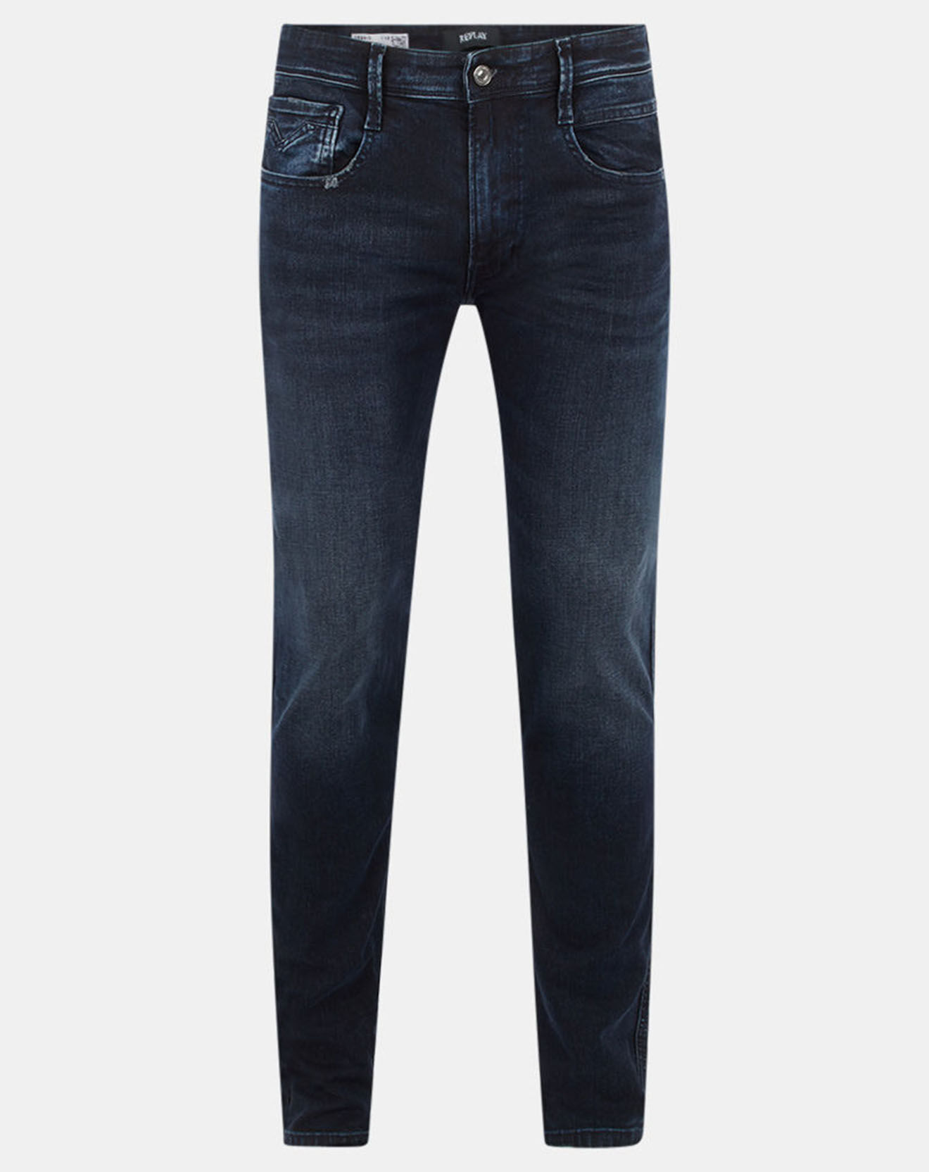 Replay Jean Slim en Coton Bio 573 Anbass bleu foncé
