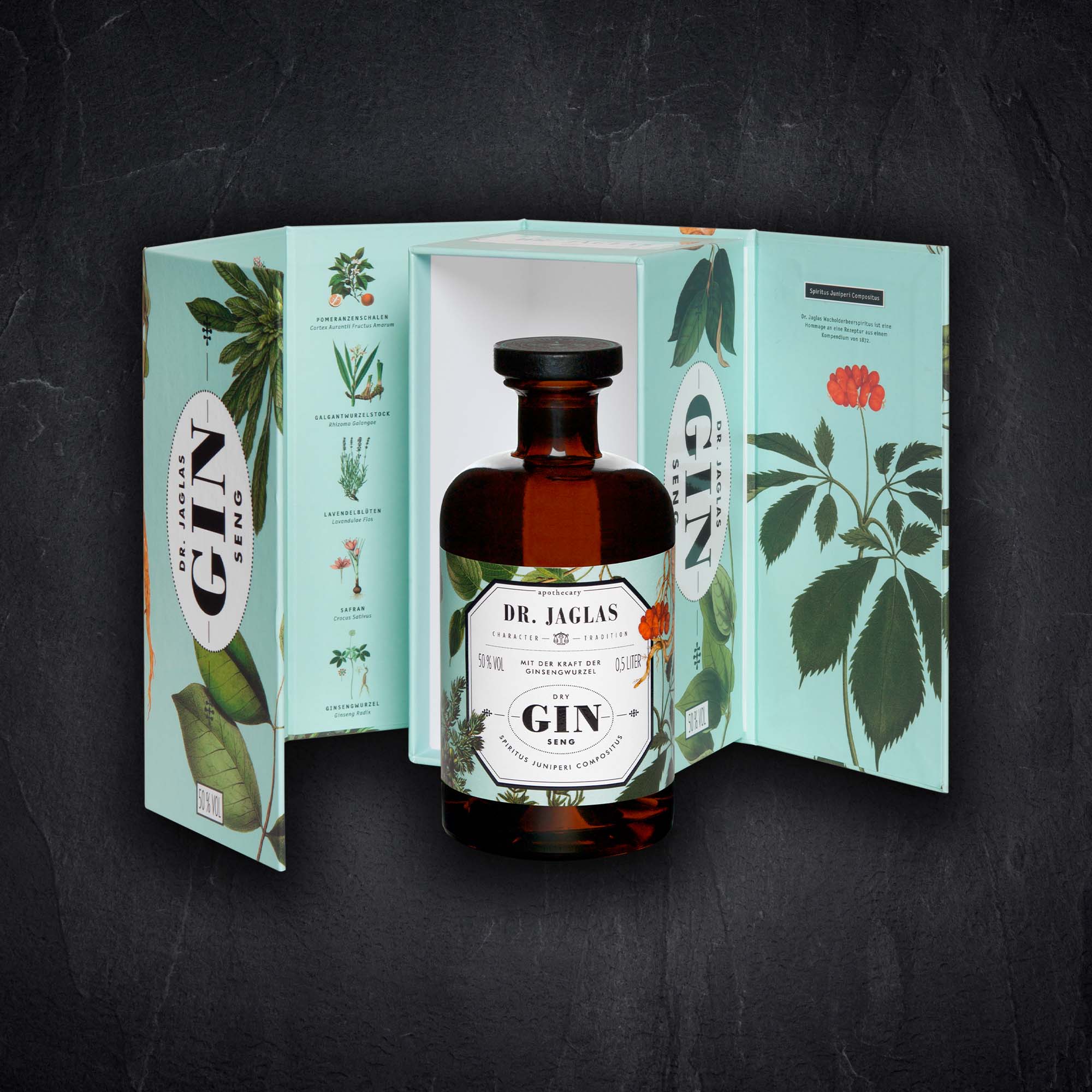 Dr. Jaglas GIN-seng 0,5l 50% (Premium Amaro) inkl. Geschenkkarton