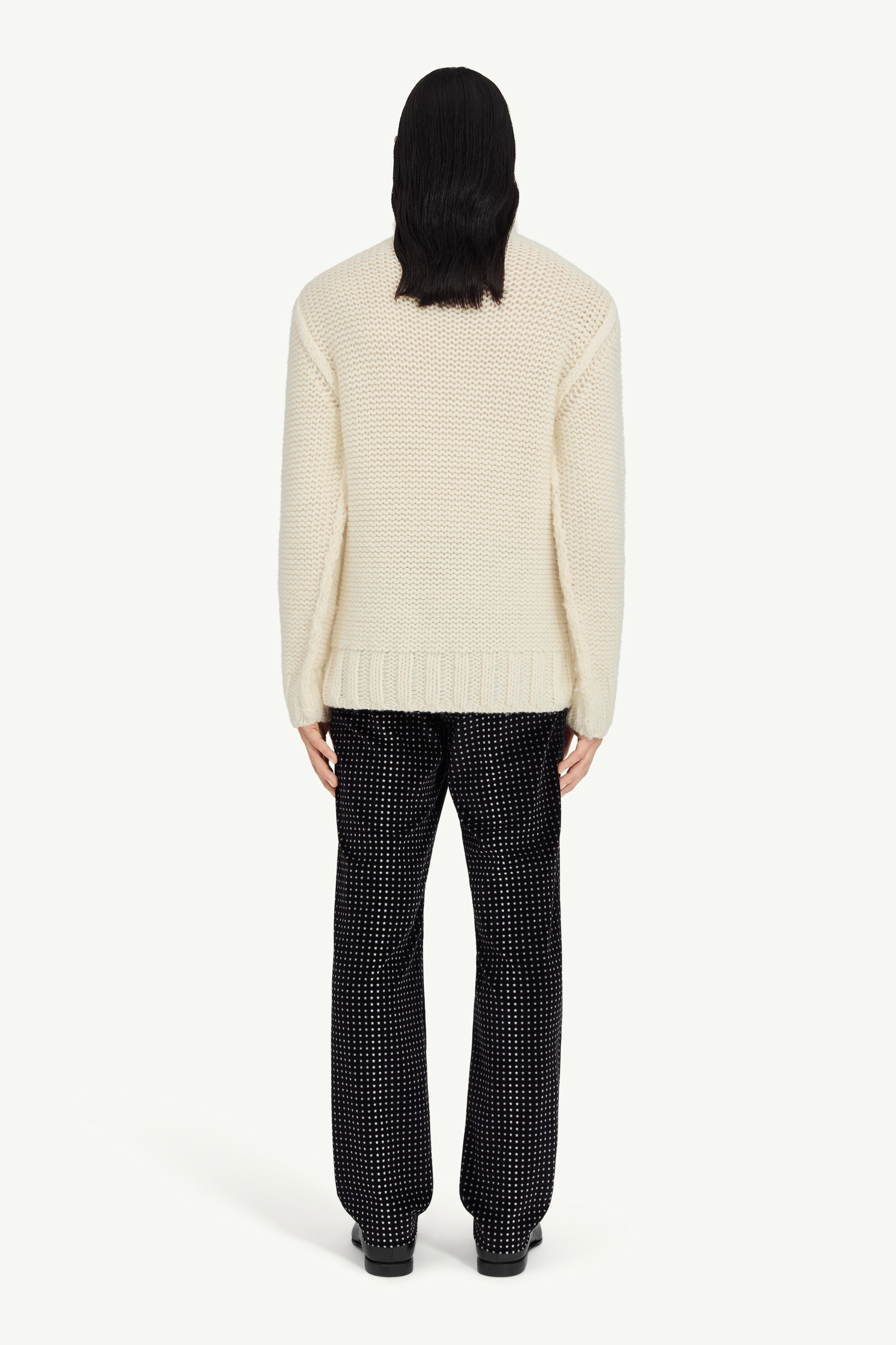 Pull à col roulé en laine épaisse pour homme | MM6 Blanc