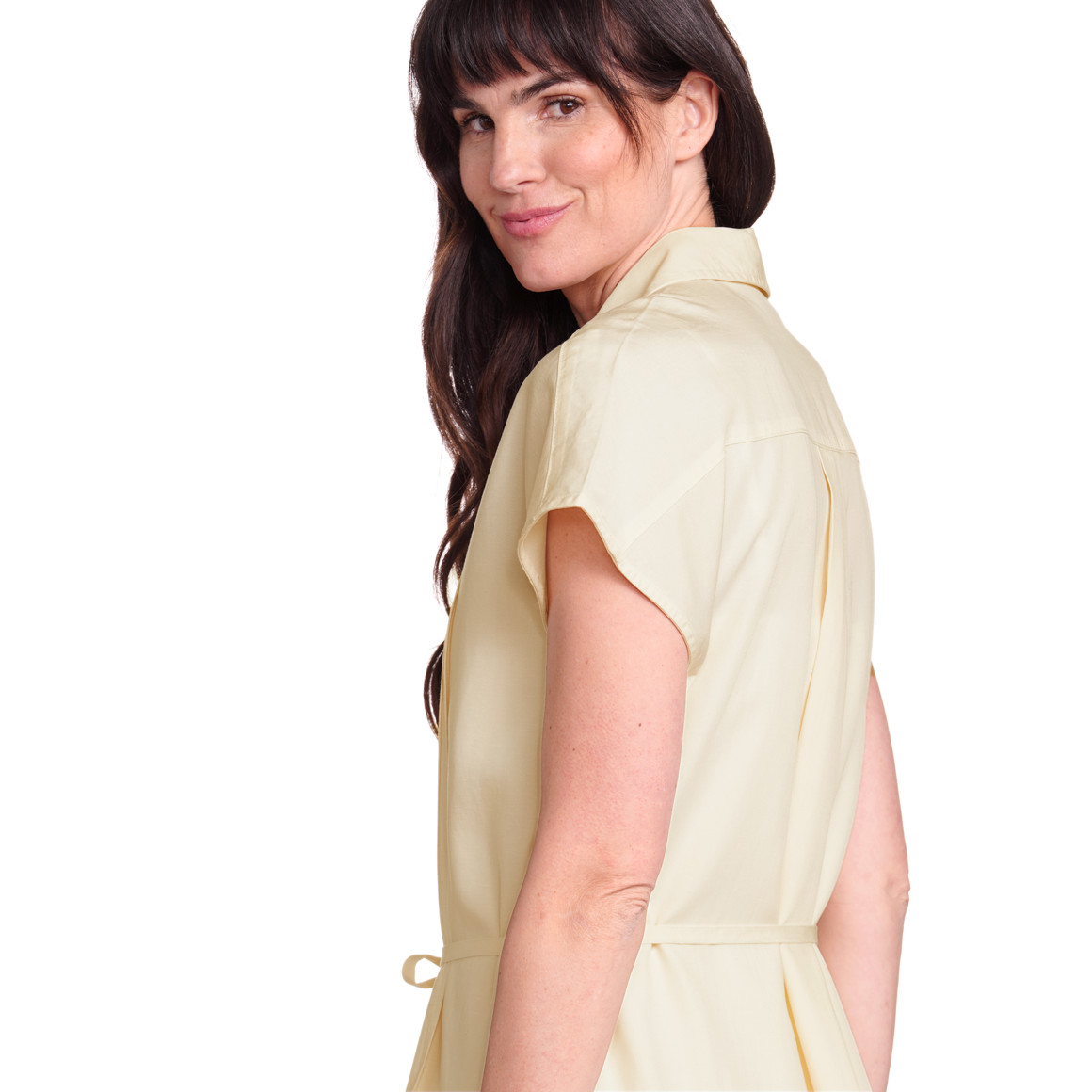 Gina Benotti Damen Kleid mit Bindeband creme