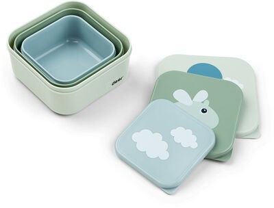 Done By Deer Happy Clouds Snackbokser 3-pack, Grønn
