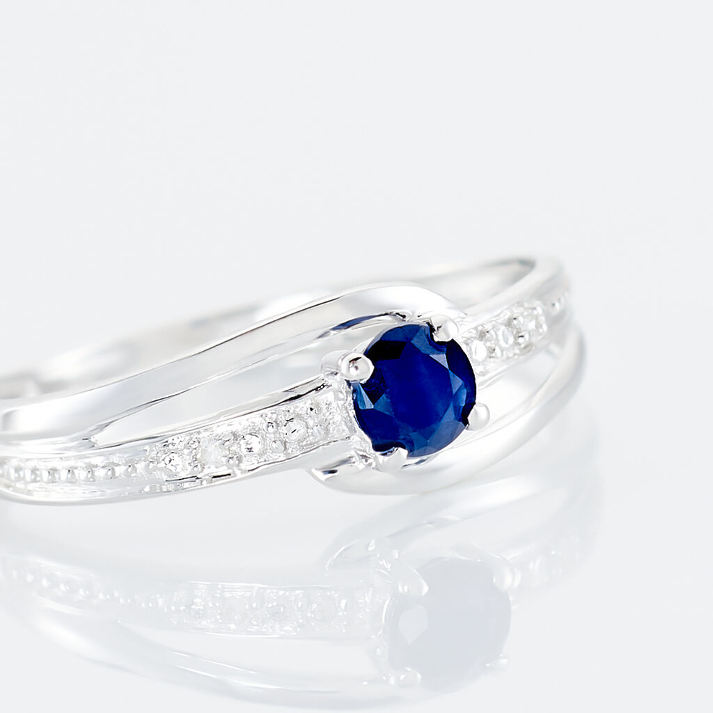 Bague Tanissia Or Blanc Saphir Et Diamant