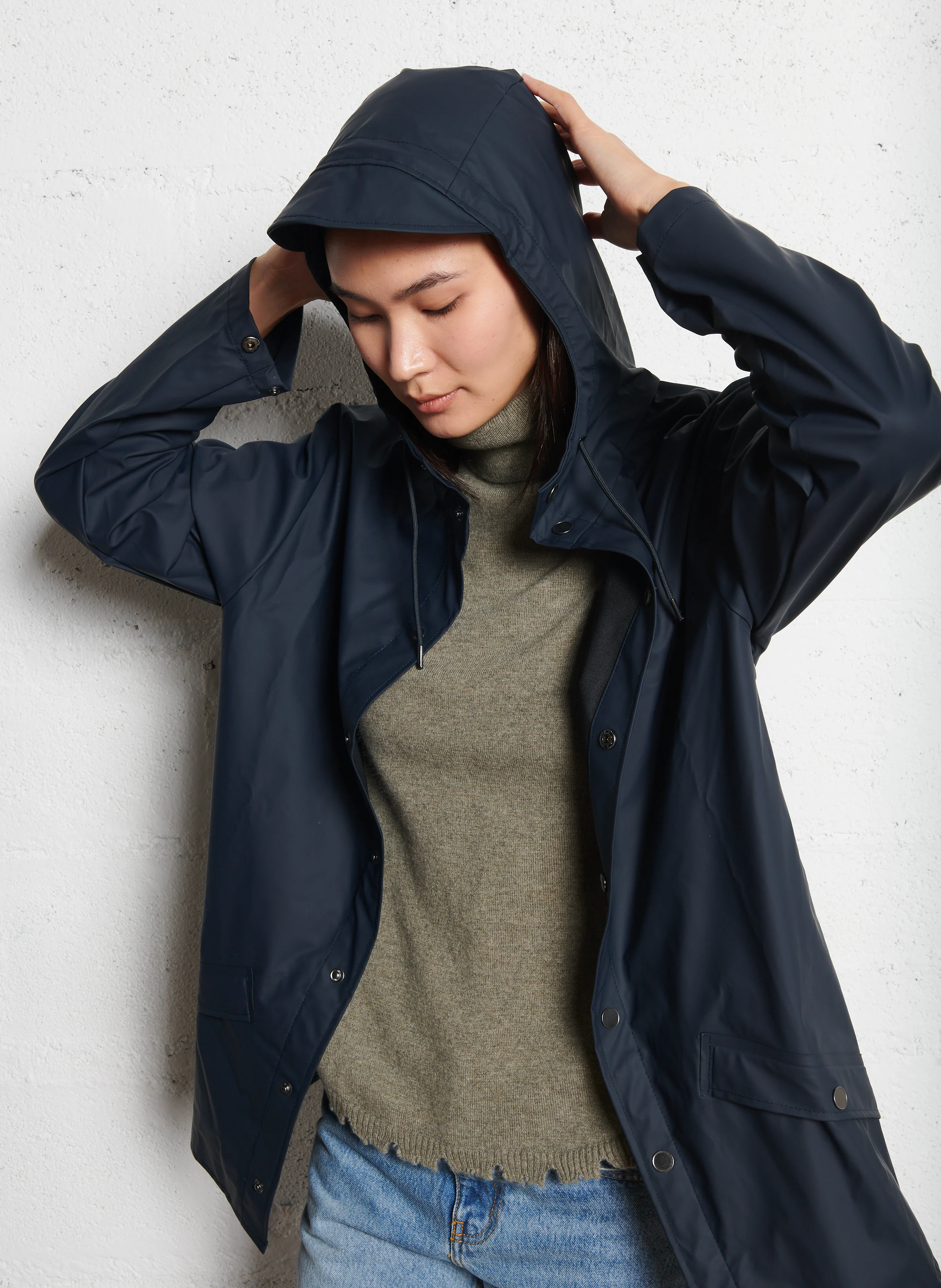 Coupe-vent imperméable à capuche | Bleu