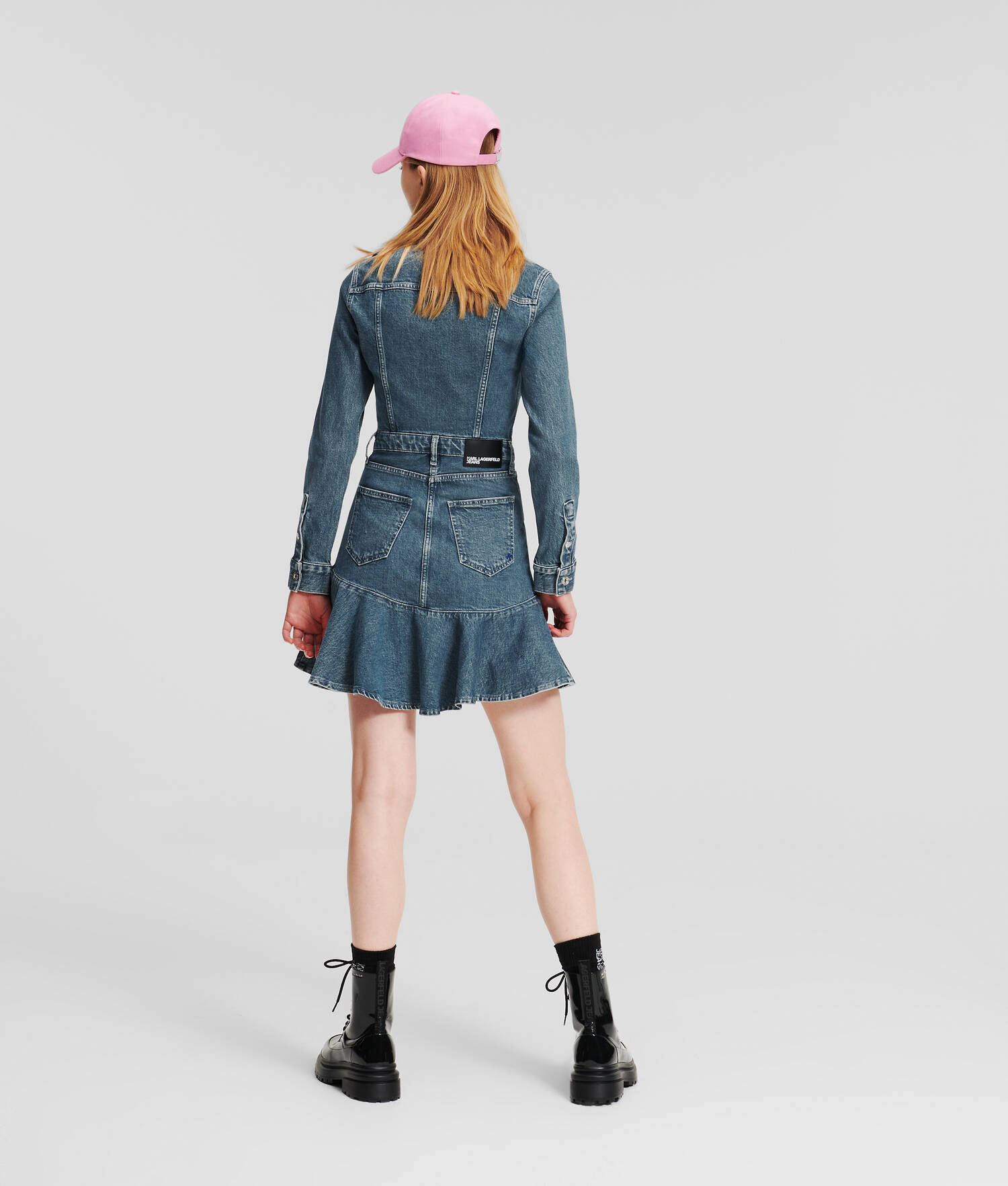 ROBE EN JEANS À VOLANT KLJ