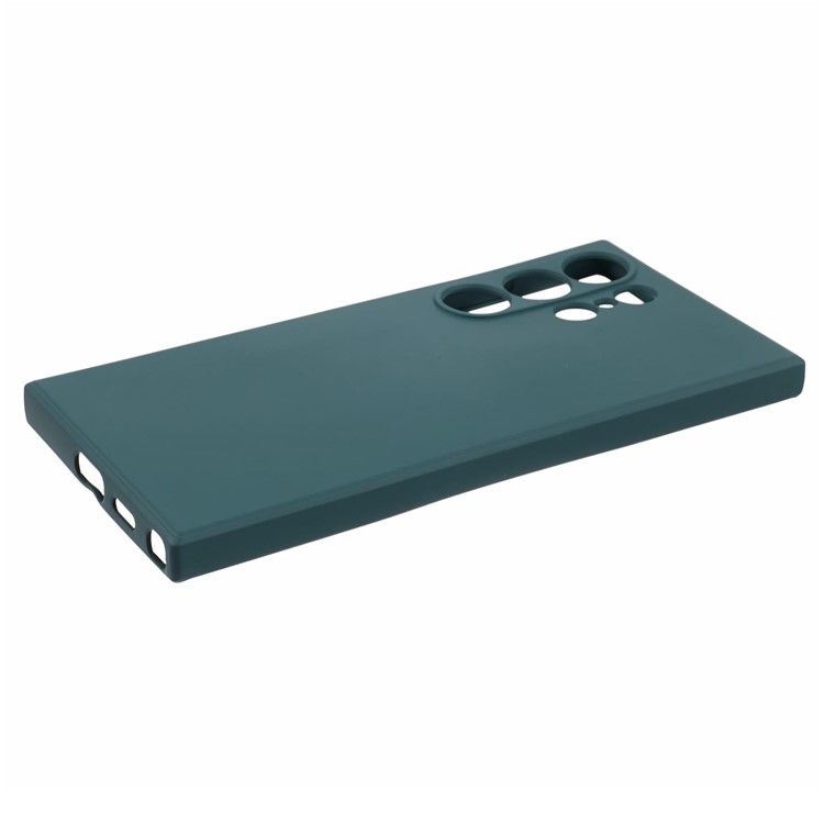 Samsung Galaxy S24 Ultra Gummi Case Hülle mit Kameraschutz - Dunkelgrün