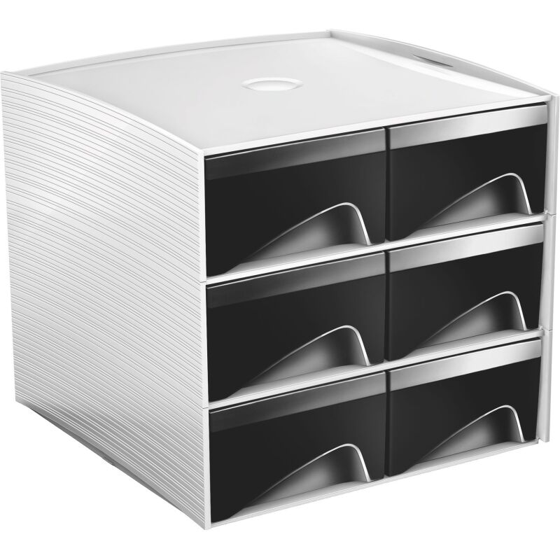 Mini module de rangement plastique Cep My Cube 6 tiroirs noirs