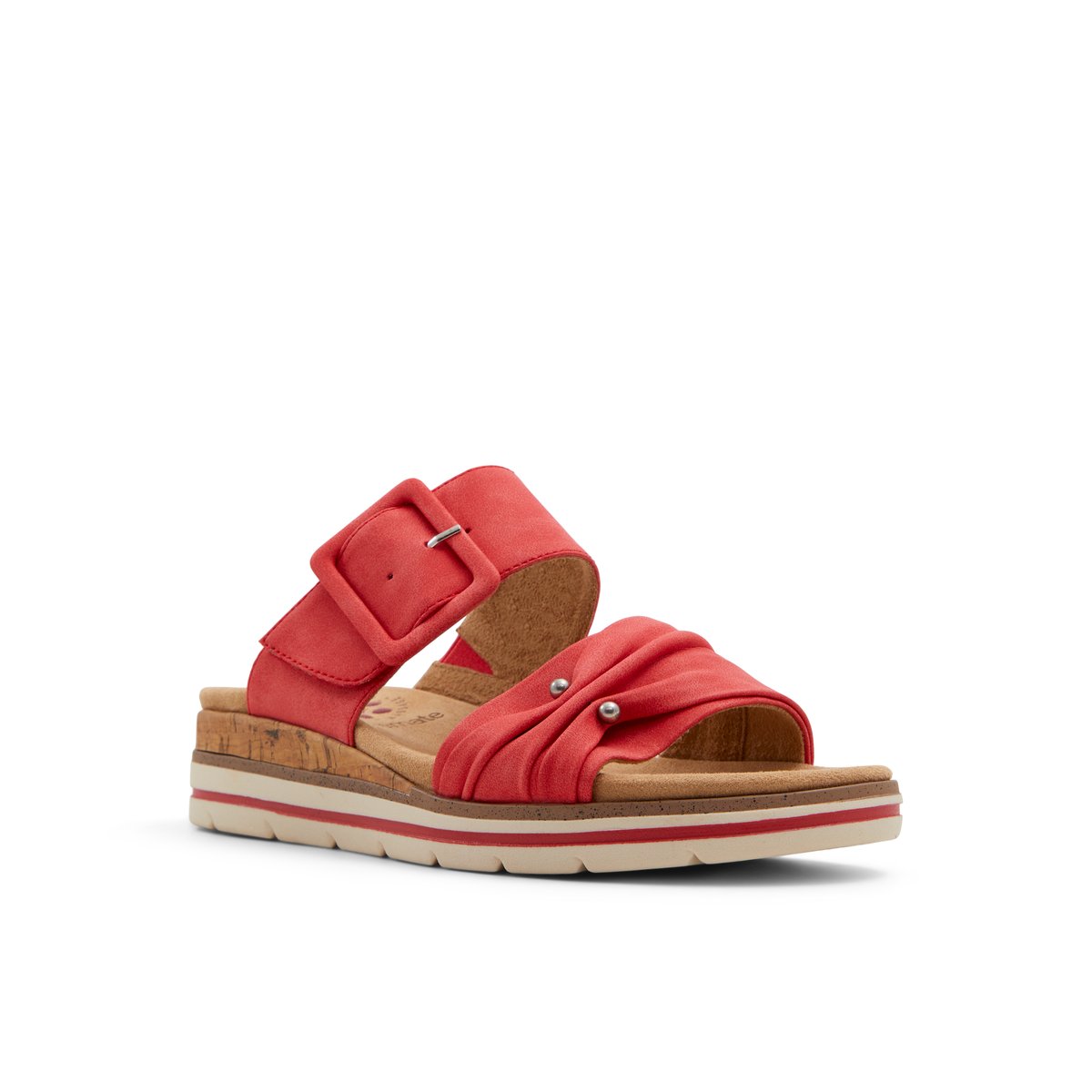 SOLEMATE-Adindra-Sandales compensées à glissière - Talon compensé - Rouge