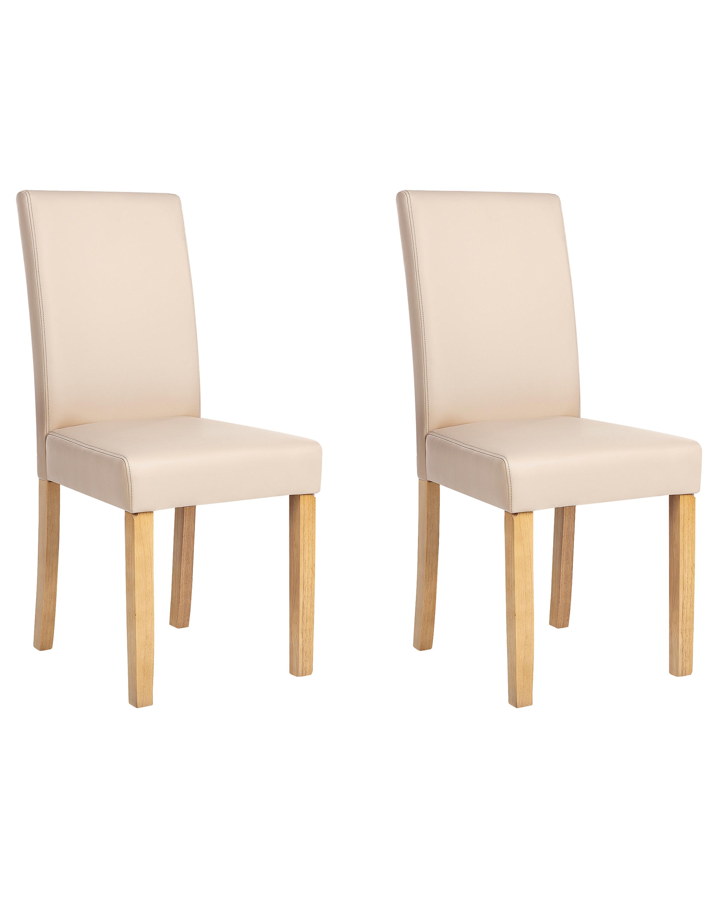 Set van 2 eetkamerstoelen BROADWAY Kunstleer Beige