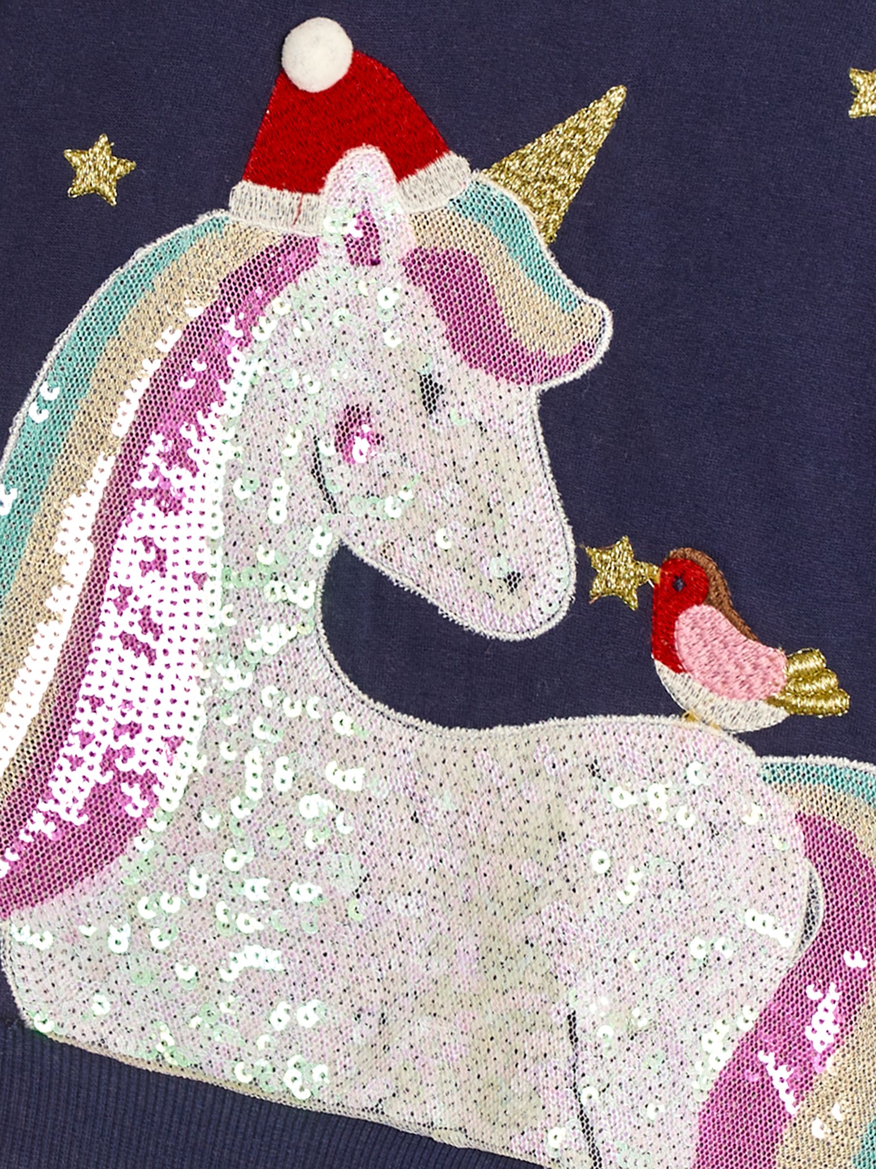 JoJo Maman Bébé Eenhoorn Pailletten Sweatshirt