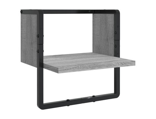 VIDAXL - Etagère murale Ensemble d'étagères murales avec barres 4 pcs sonoma gris