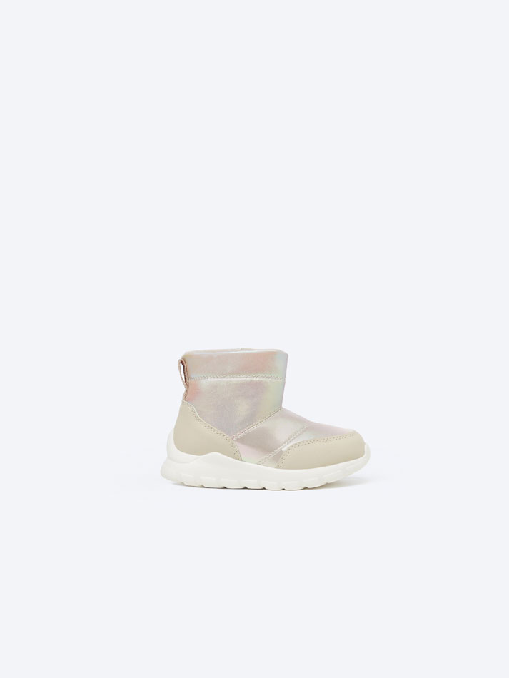 Bota acolchoada iridescente - Dourada